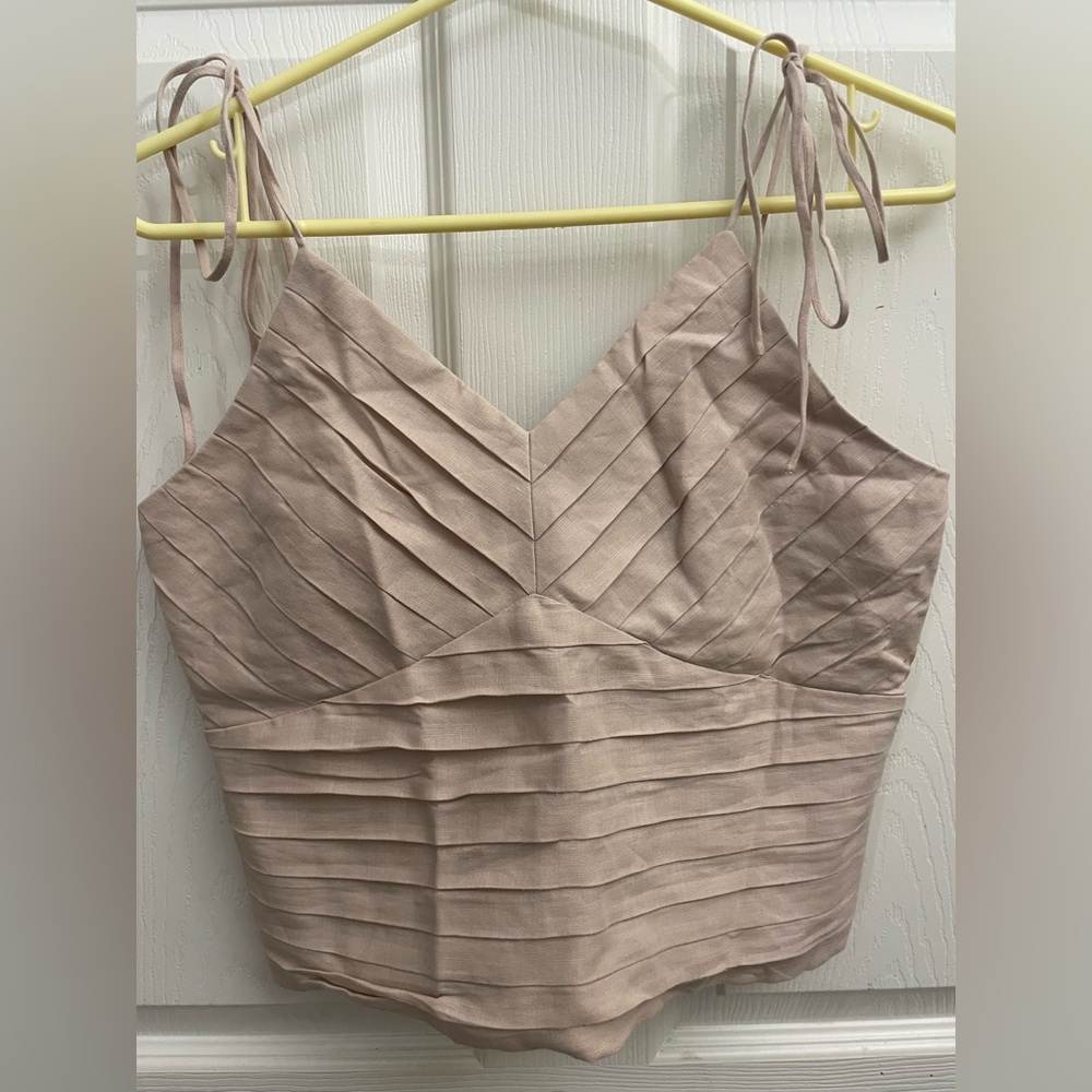 Express Blush Pink Textured Linen Camisole